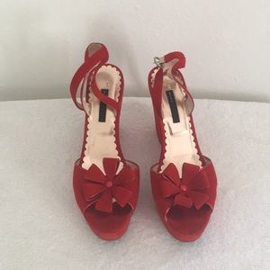 Marc Jacobs wedges red with flowers